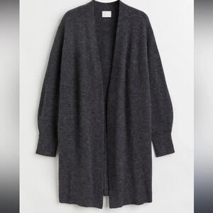 Soft Gray Long Line H&M Cardigan XSmall Wool Blend